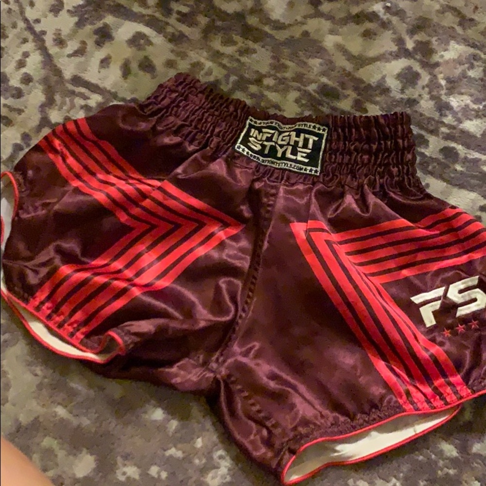 InFight style Red Muay Thai Shorts Size Small
